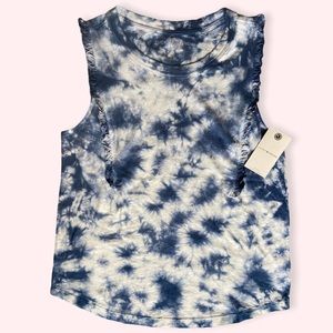 NWT Lucky Brand Tye-Die Tank Top with Ruffles